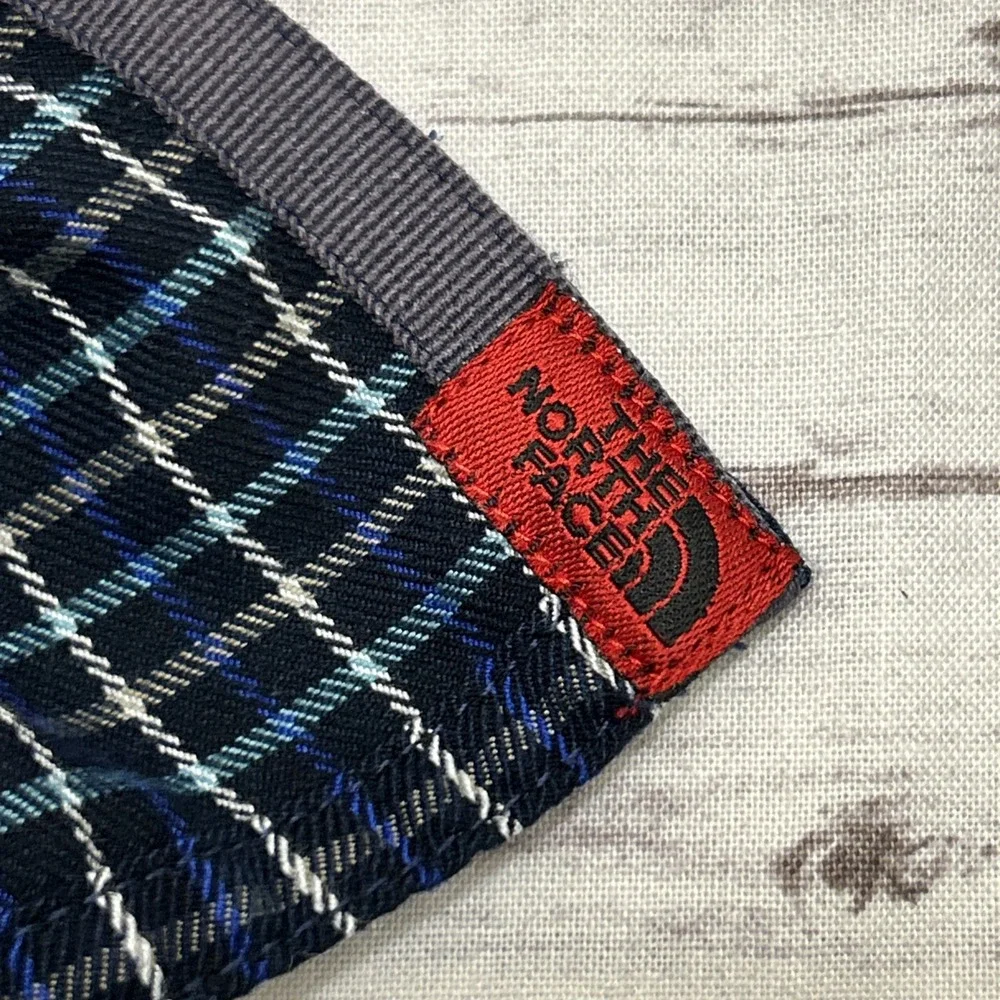 The North Face Long Sleeve Plaid Flannel Shirt Blue Men's L Pocket Outdoors